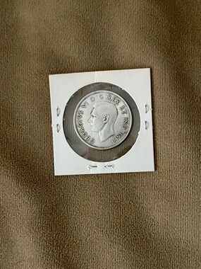 Canadian 50 cent silver coin - 1945